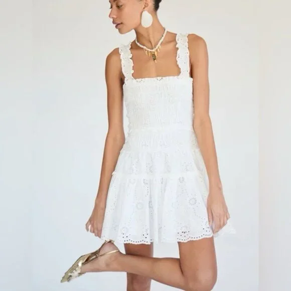 NEW NWT Hill House Azalea Mini Nap Dress White Eyelet XL - Picture 2 of 8